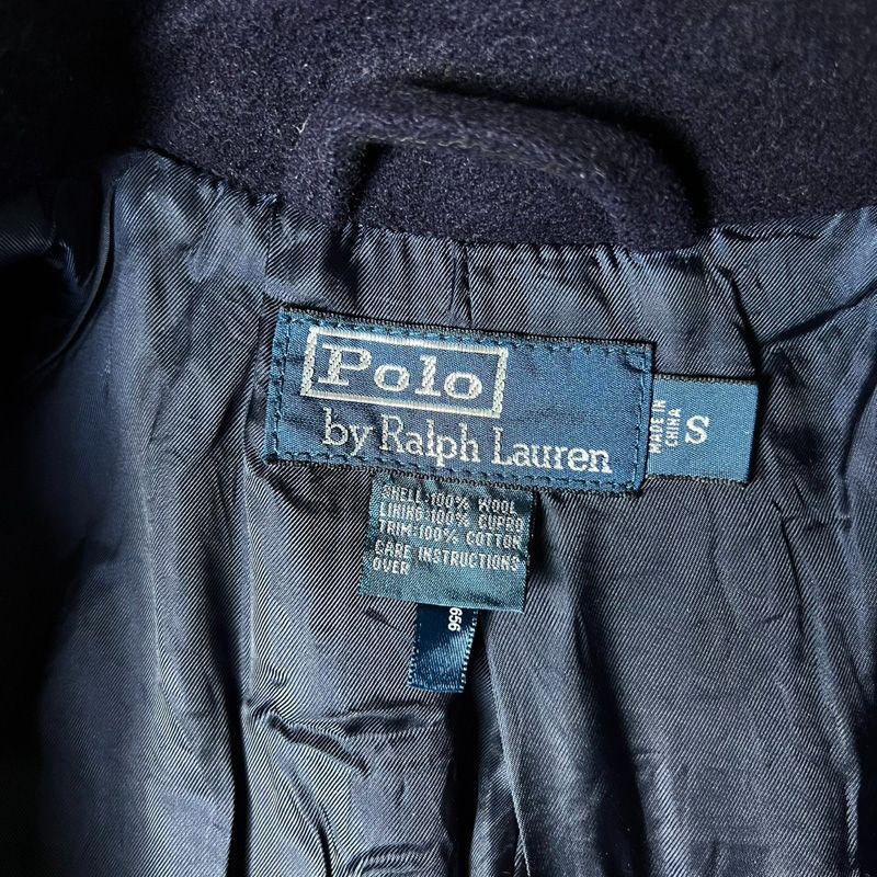 90s POLO RALPH LAUREN 13スター アンカーボタン ウール Pコート S
