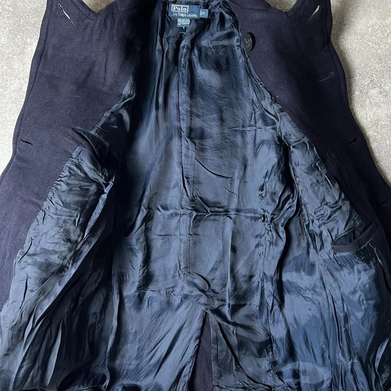 90s POLO RALPH LAUREN 13スター アンカーボタン ウール Pコート S