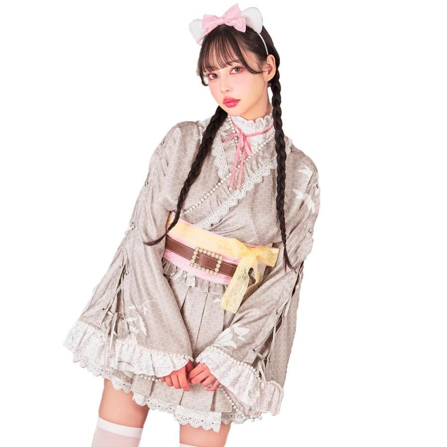 コスプレ レトロ 和洋折衷 着物 猫 アニマル 衣装 仮装 マリームーン 7点セット s 9909 高品質