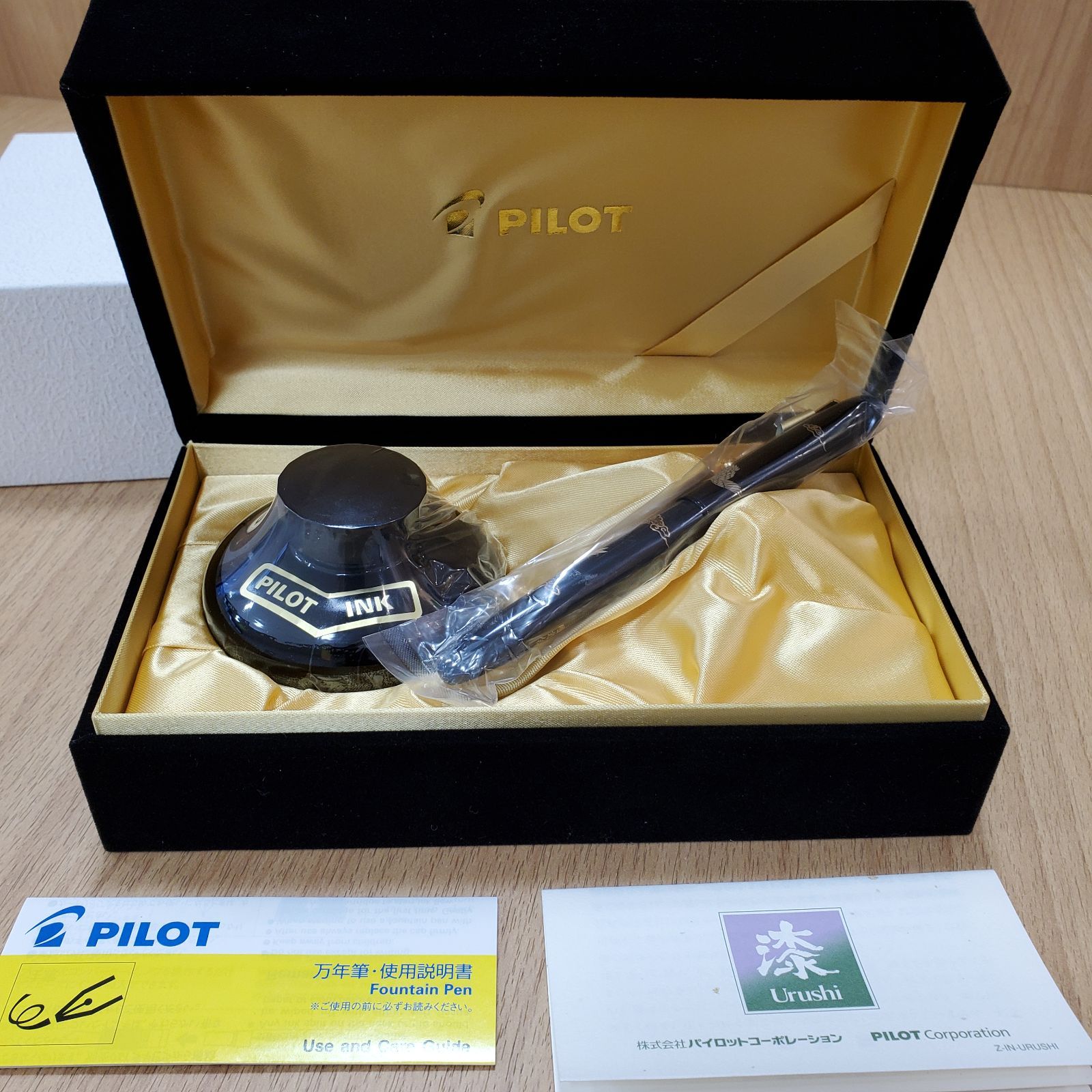 EL6 パイロット 万年筆 漆 平蒔絵 双鶴 細字 FK-5MP-NSK-F 箱入り インクセット KT11223