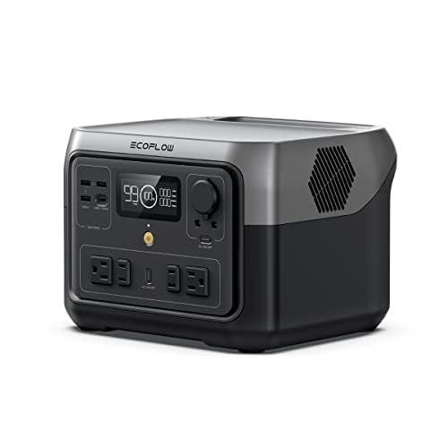 EcoFlow ポータブル電源 RIVER 2 Max 512Wh 60分満充電 リン酸鉄リチウム電源 アプリ遠隔操作 液晶大画面 AC定格500W サージ1000W スマホ タブレット充電用 ぽーたぶる電源 キャンプ 停電対策 防災グ 6a012936