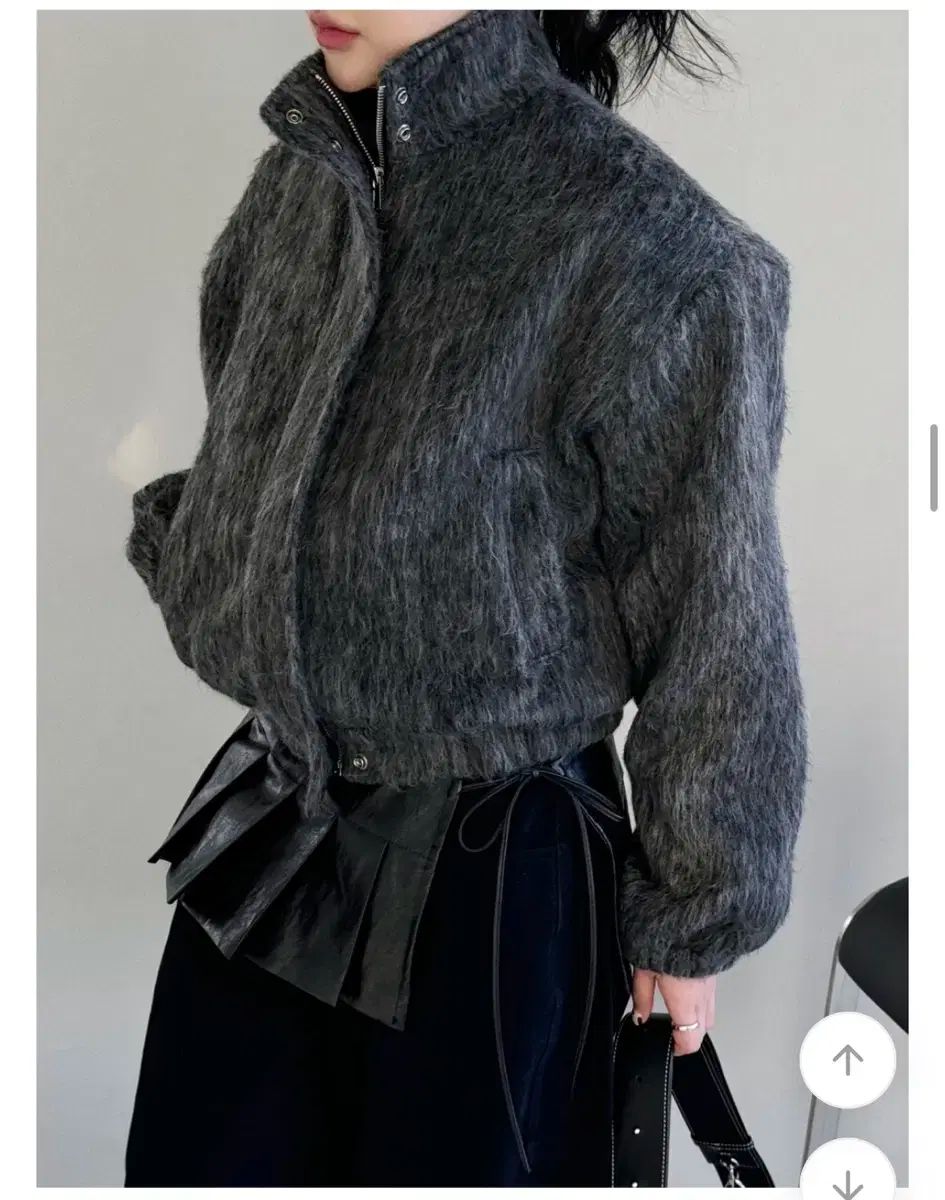 モヘア キルティング ジャケット チャコール