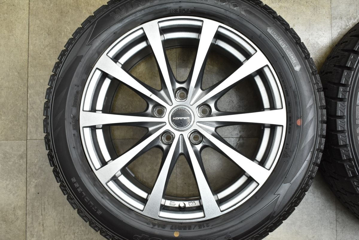バリ溝 KOPPER 17 in 7 J 38 PCD 114 3 ダンロップ ウィンターマックス WM 02 215 55 R ヴェゼル エスティマ カムリ CX オデッセイ