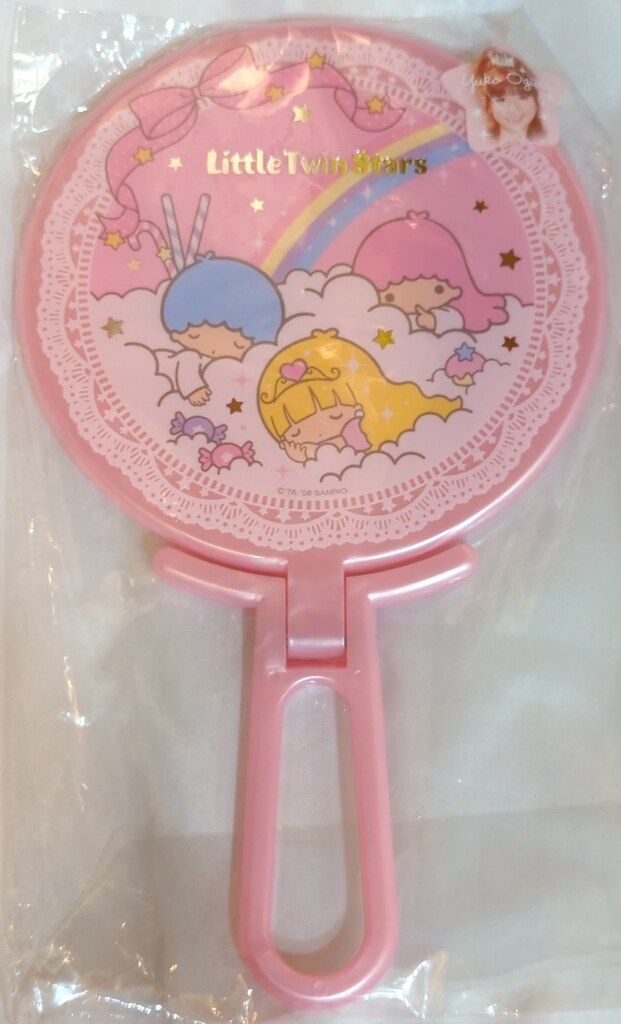 キキララ 小倉優子 ミラー　ゆうこりん　コラボ　鏡　ピンク サンリオ リトルツインスターズ キキララ 小倉優子コラボ ハンドミラー