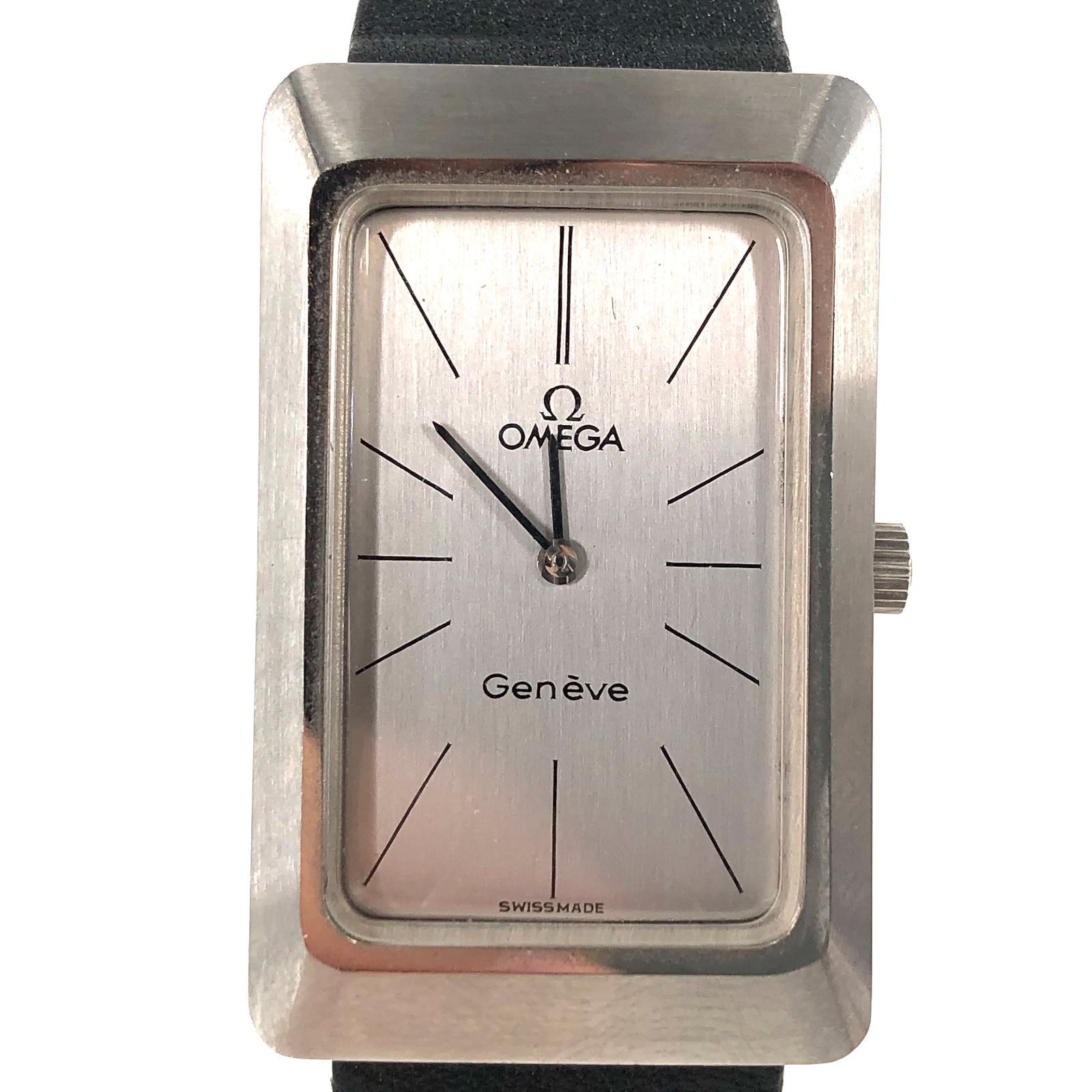 OMEGA オメガ Geneve ジュネーブ 高品質 レザー/手巻き シルバー文字盤