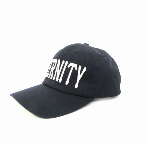 SAINT MICHAEL ETERNITYキャップ 帽子 刺繡ロゴ ブラック23SS