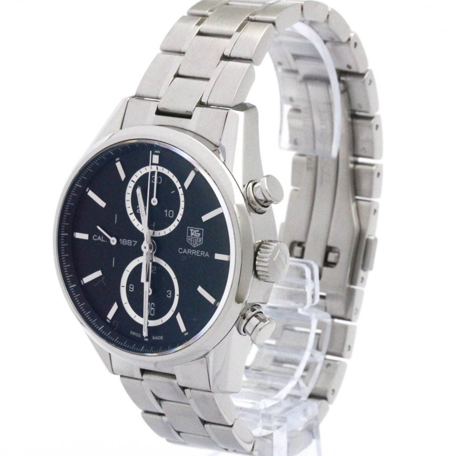 タグホイヤー TAG HEUER カレラ キャリバー 1887 クロノグラフ ステンレススチール 自動巻き メンズ 時計 CAR2110 外装仕上げ済み