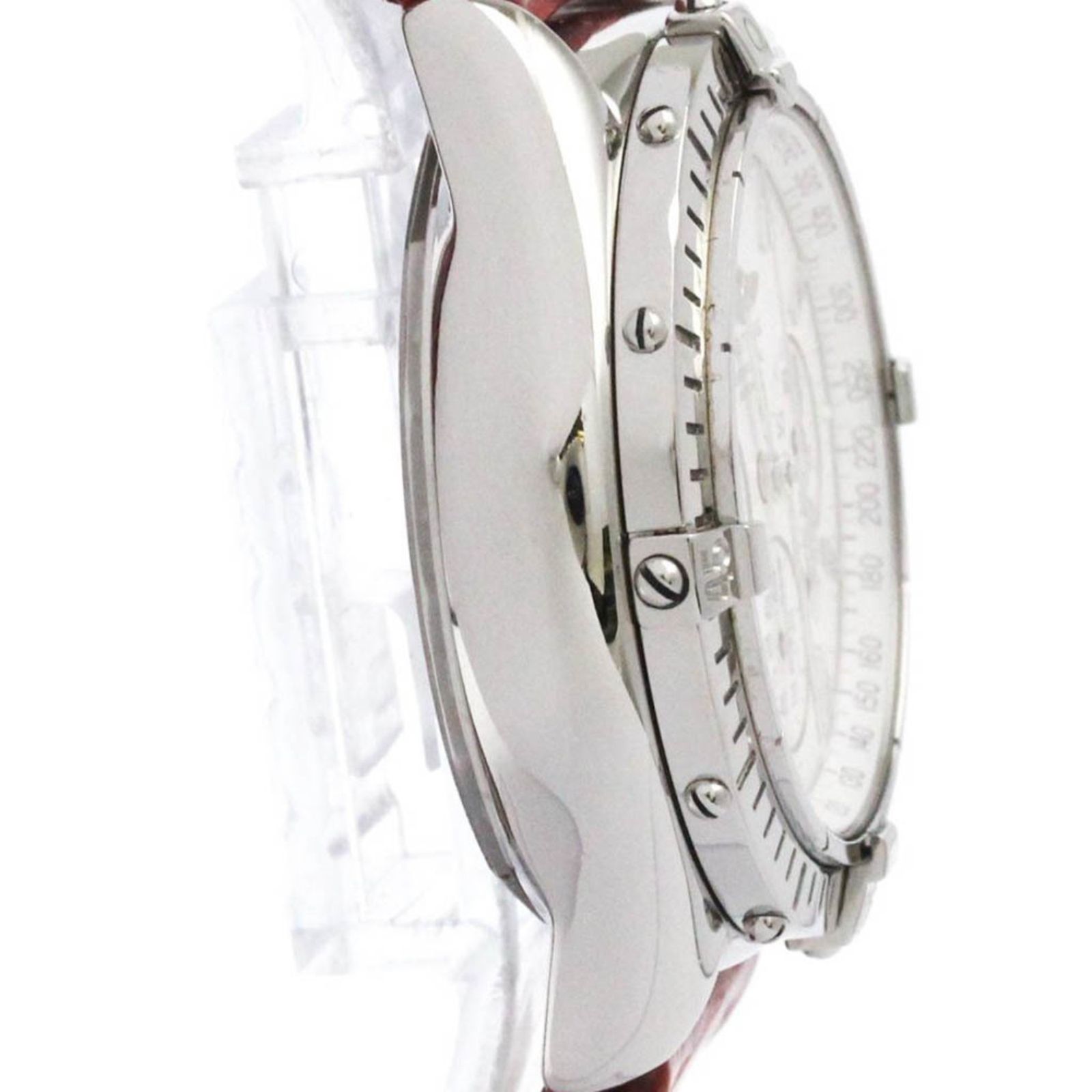  ブライトリング BREITLING シャドウ フライバック クロノグラフ ステンレススチール レザー 自動巻き メンズ 時計 A35312 外装仕上げ済み ナイロンジャケット 自動巻き時計 腕時計(アナログ)