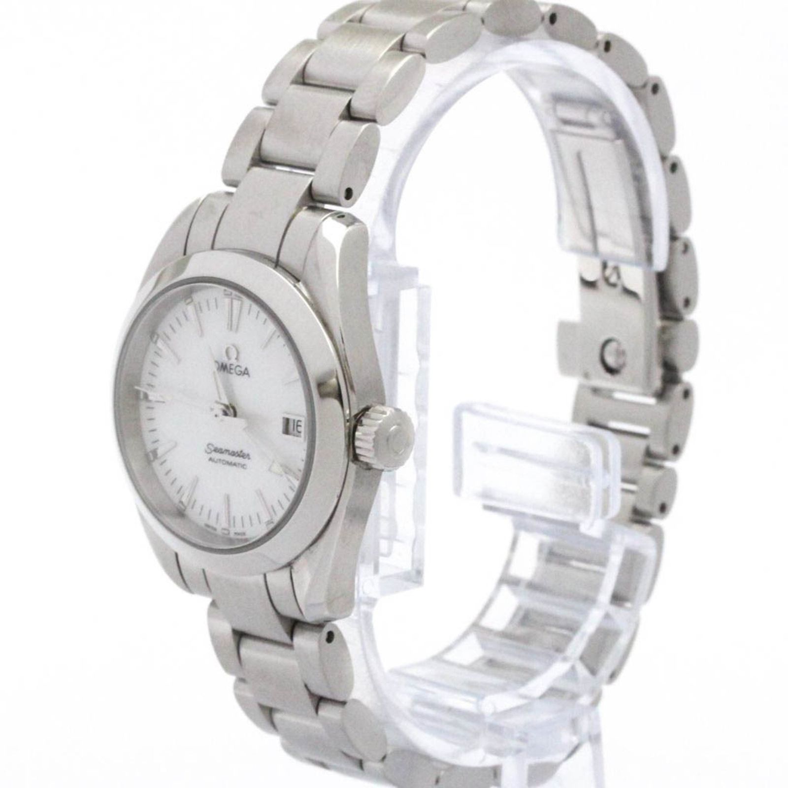 オメガ OMEGA シーマスター アクアテラ シェル文字盤 ステンレススチール 自動巻き レディース時計 2573.70 外装仕上げ済み