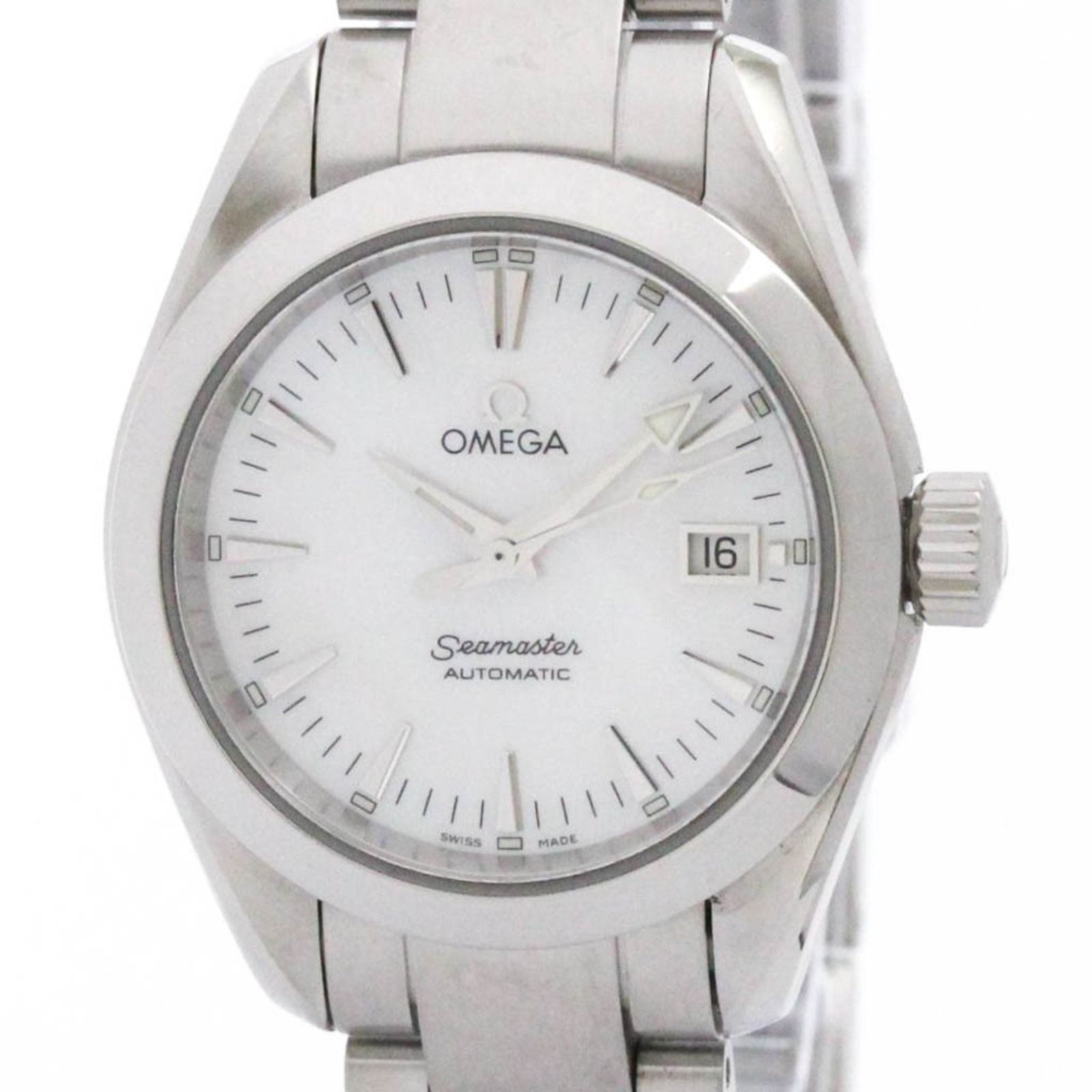 オメガ OMEGA シーマスター アクアテラ シェル文字盤 ステンレススチール 自動巻き レディース時計 2573.70 外装仕上げ済み