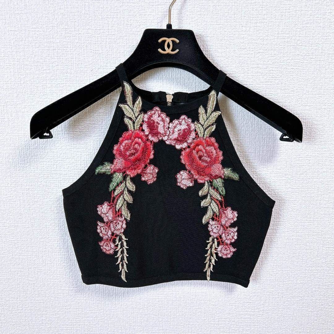 AngelR スカートセットアップ 花柄刺繍 S キャバドレス