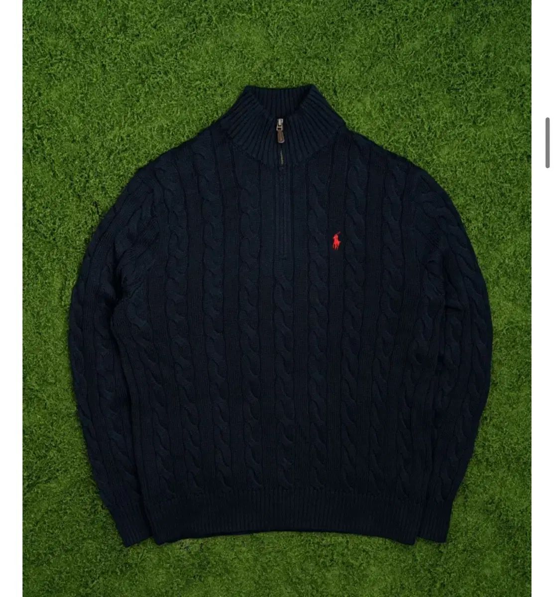 ポロ ハーフジップアップニット mサイズ