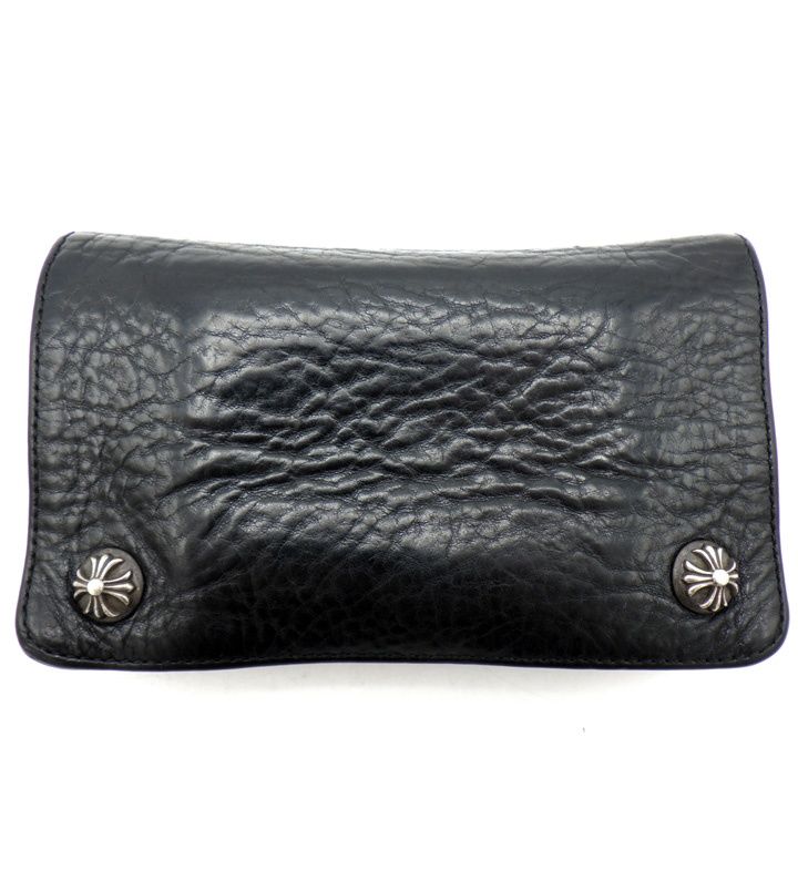 クロムハーツ CHROME HEARTS 1ZIP 1ジップ クロスボール ボタン レザー ウォレット 財布 45283