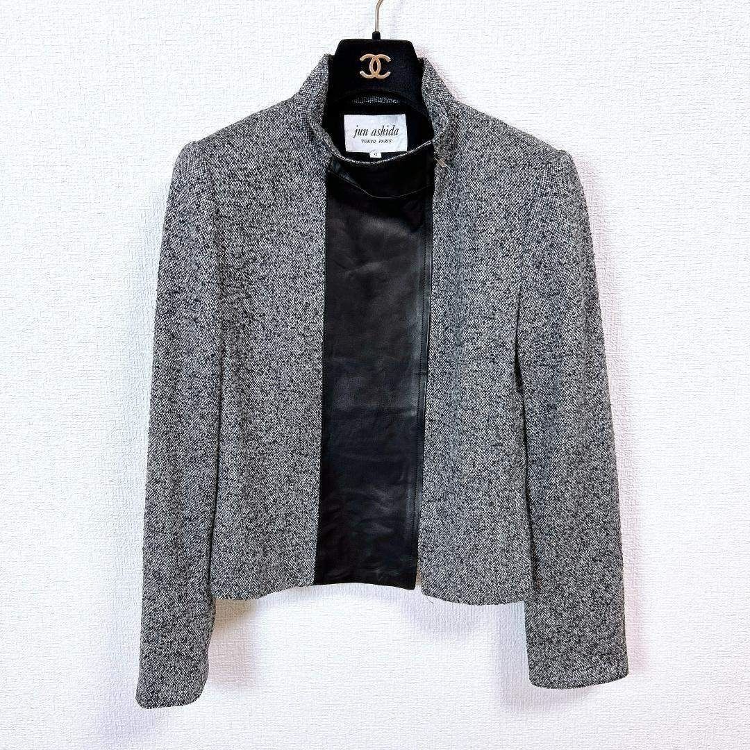 jun ashida スカートセットアップスーツ アルパカ ラムレザー絹混