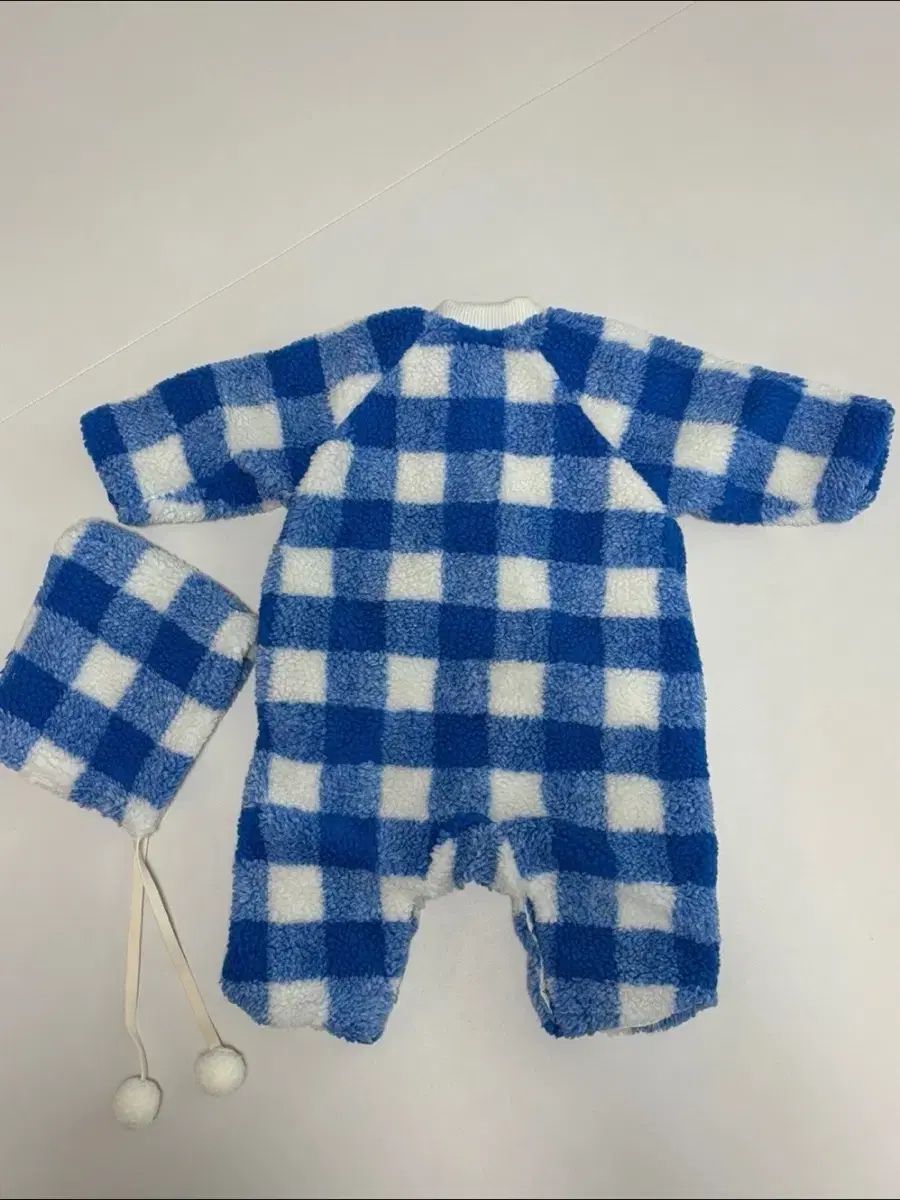 BEBE DE PINO ブルー CHECK ルー ベベ 帽子 セット 90