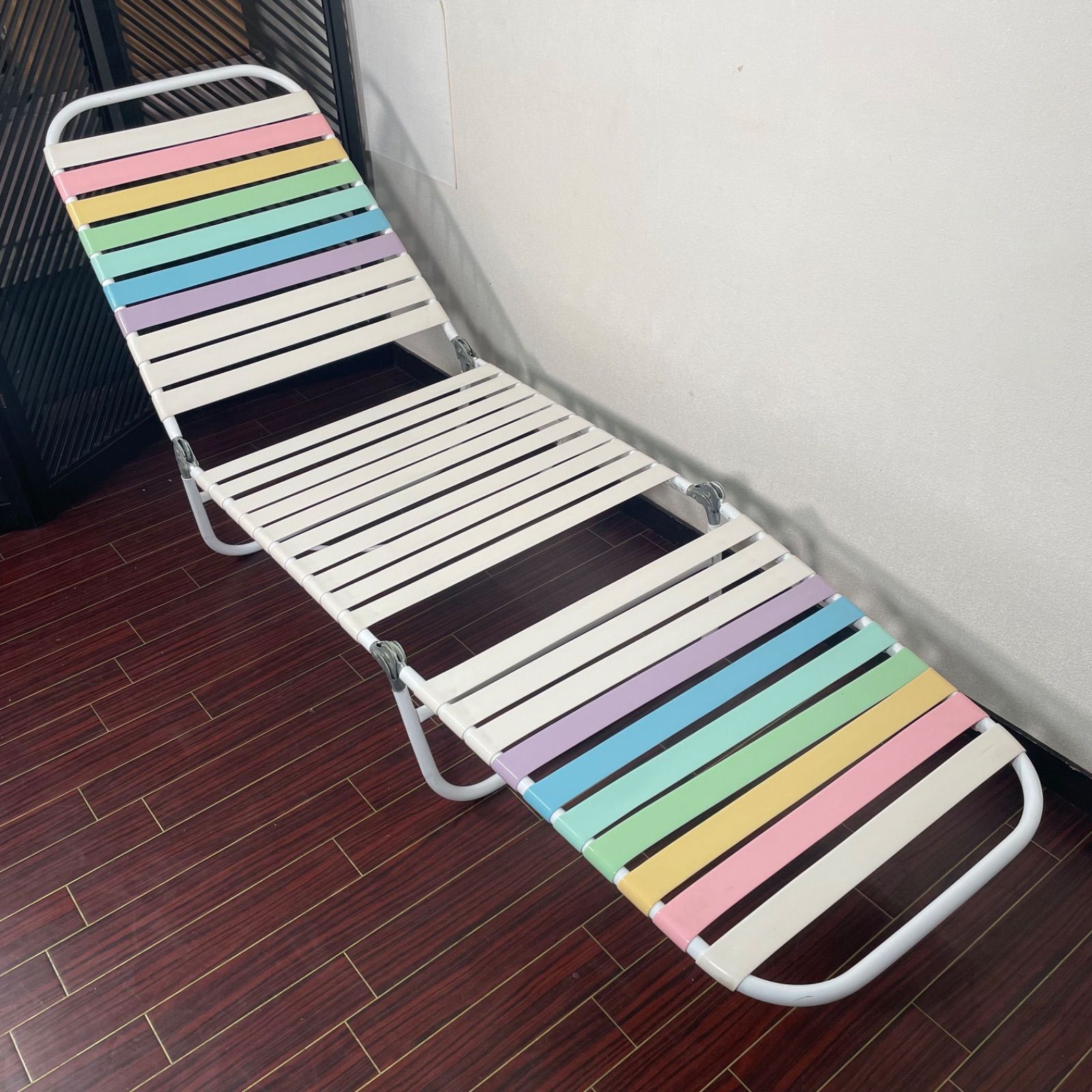 レトロ エモい 映える サマーベッド レインボー ビーチベッド おしゃれ y2k ナイトプール リクライニング マルチ ミッドセンチュリー