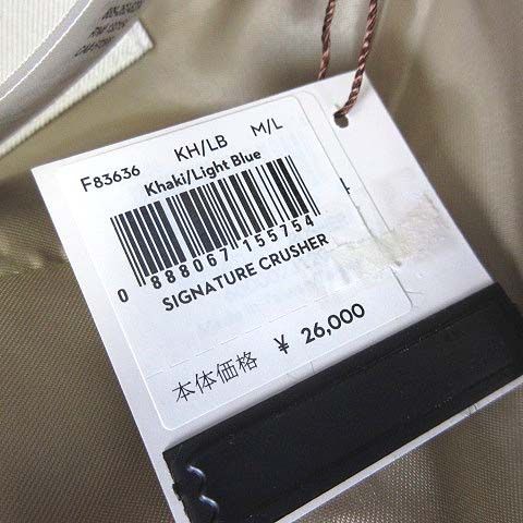 コーチ COACH シグネチャー バケットハット キャンバス 帽子 ハット ぼうし ラムレザーベルト M～L ベージュ ブラウン 水色 ライトブルー