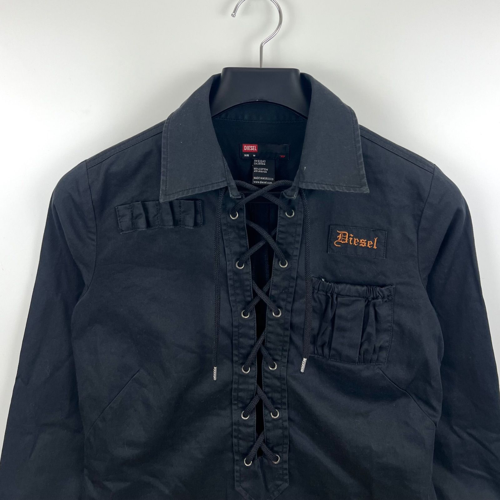 DIESEL 00s y2k archive race up L/S shirts M ディーゼル レディース