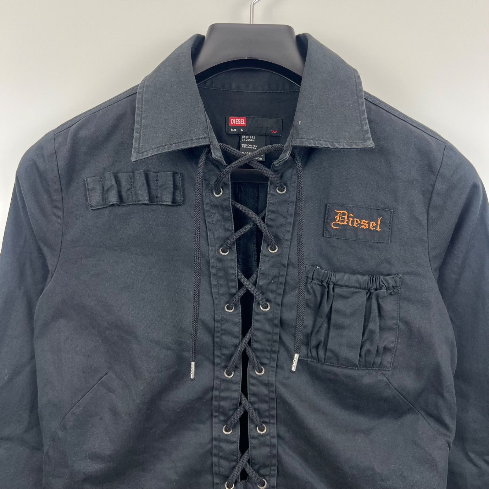 DIESEL 00s y2k archive race up L/S shirts M ディーゼル レディース