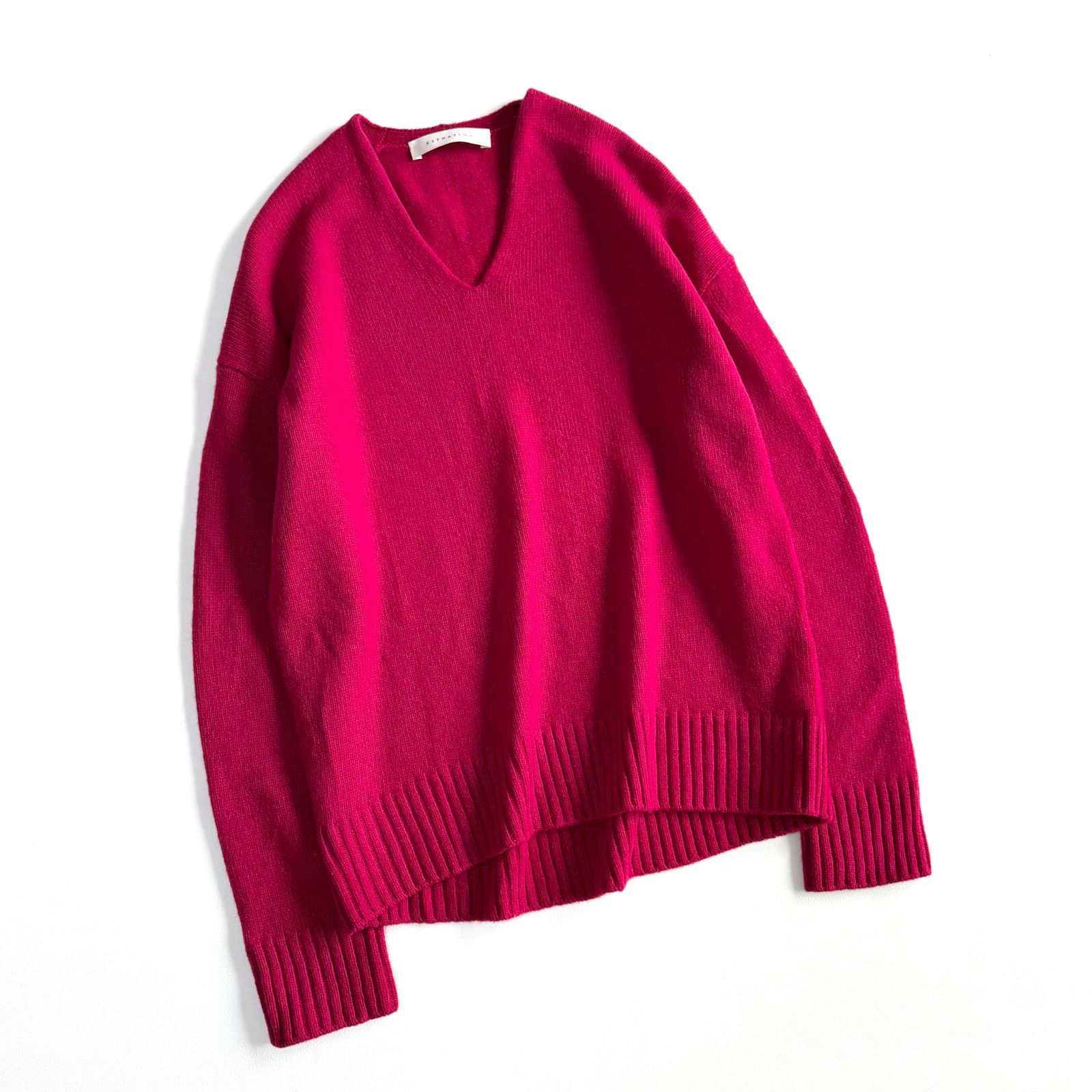 ESTNATION エストネーション ウールカシミヤ Vネックニット ピンク 38