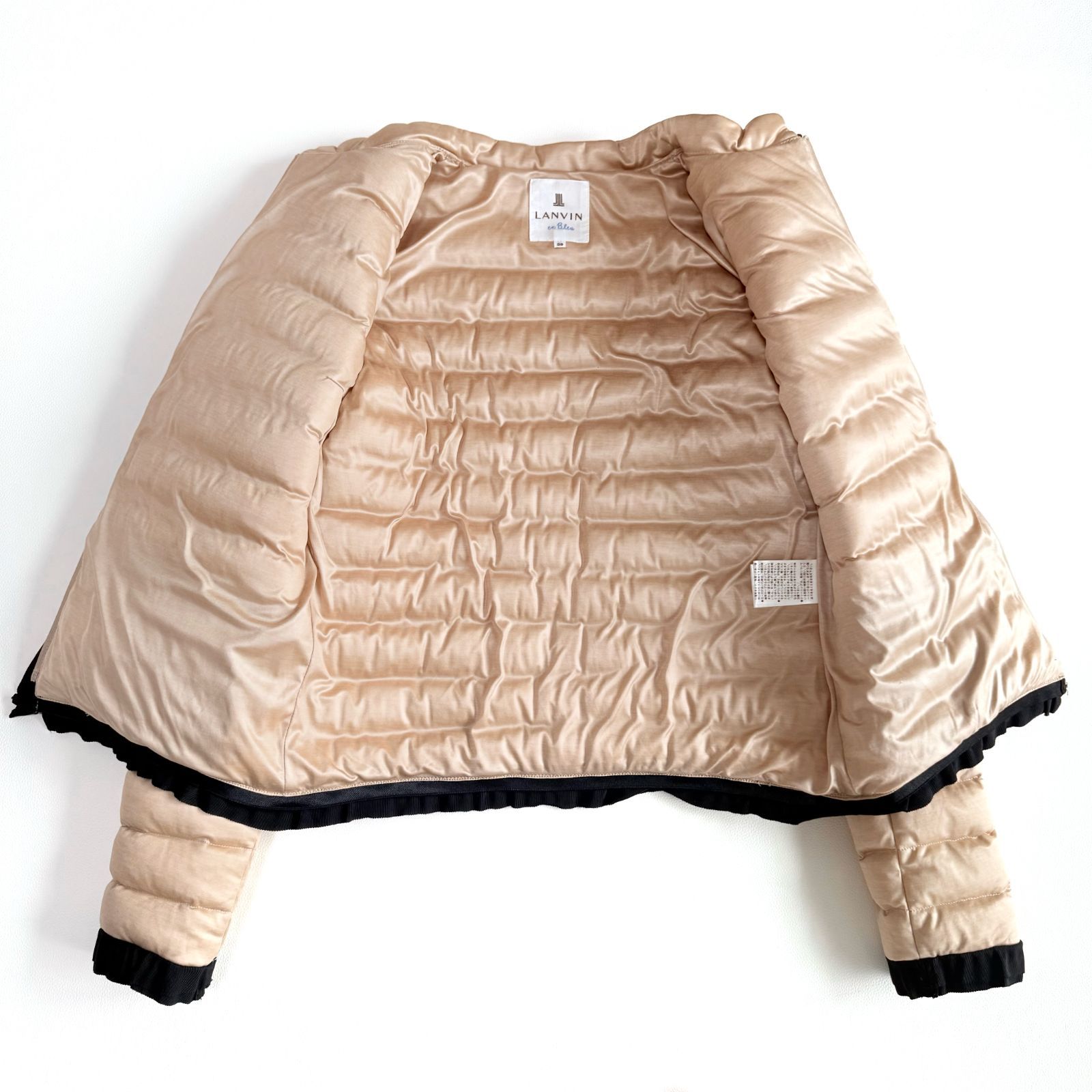 LANVIN en Bleu ランバンオンブルー ノーカラー ダウンジャケット 38
