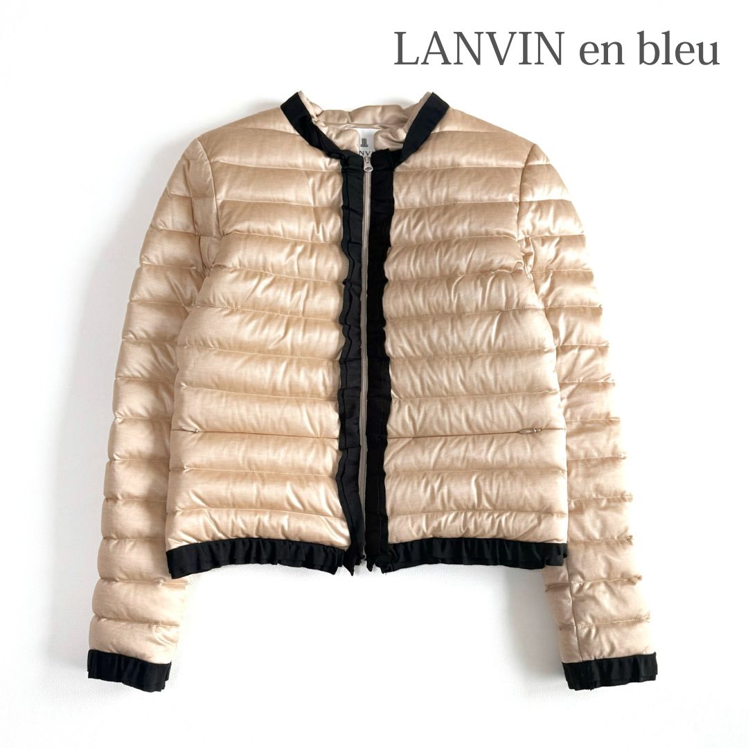 LANVIN en Bleu ランバンオンブルー ノーカラー ダウンジャケット 38