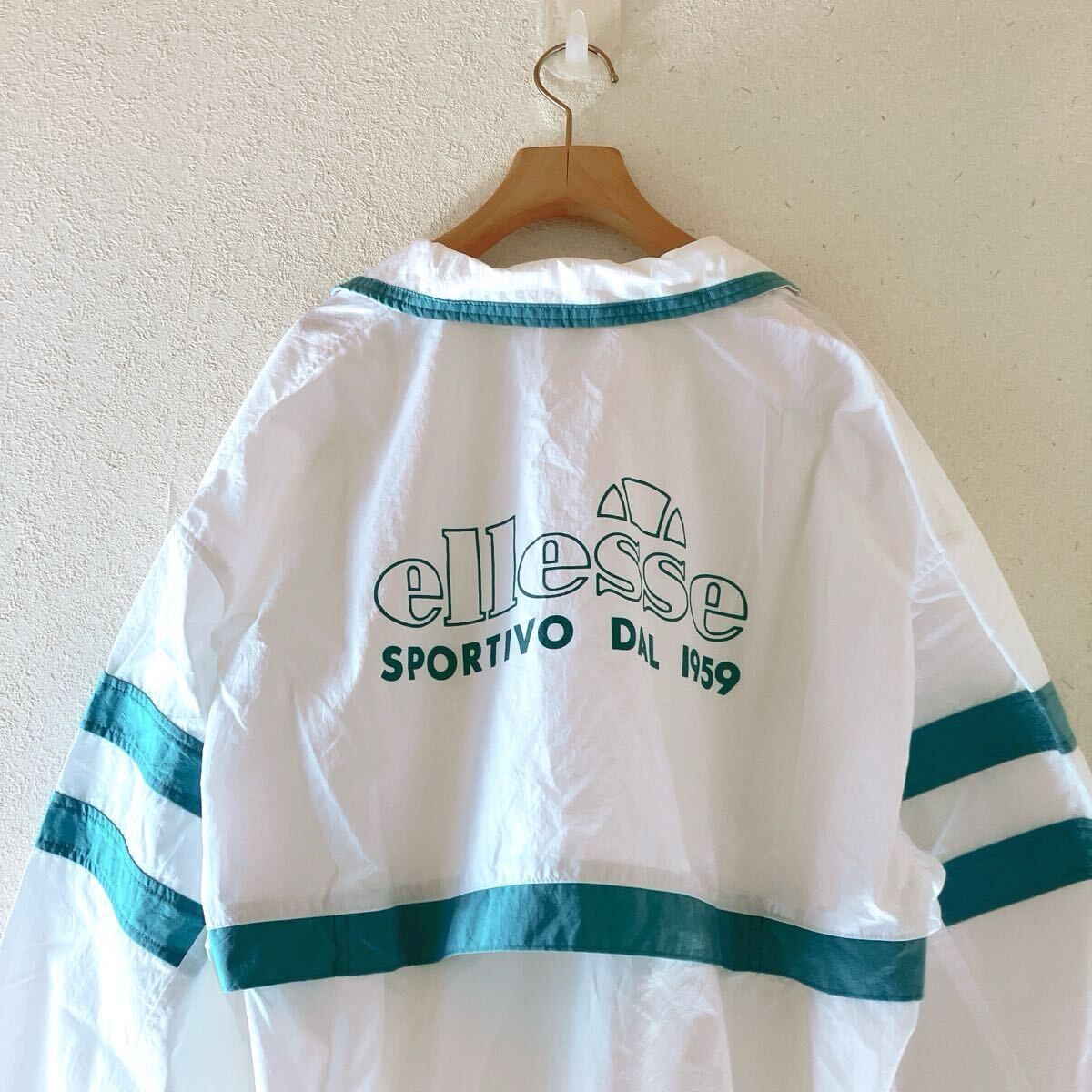 新品未使用 エレッセ ジャンパー 90s デットストック テニス 日本製 ellesse エレッセ ナイロンジャケット 90s ヴィンテージ L ホワイト
