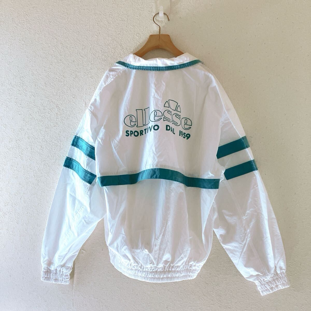 ellesse エレッセ ナイロンジャケット 90s ヴィンテージ L ホワイト
