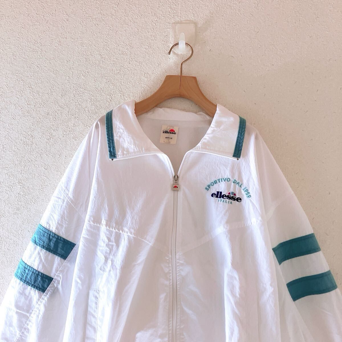 ellesse エレッセ ナイロンジャケット 90s ヴィンテージ L ホワイト