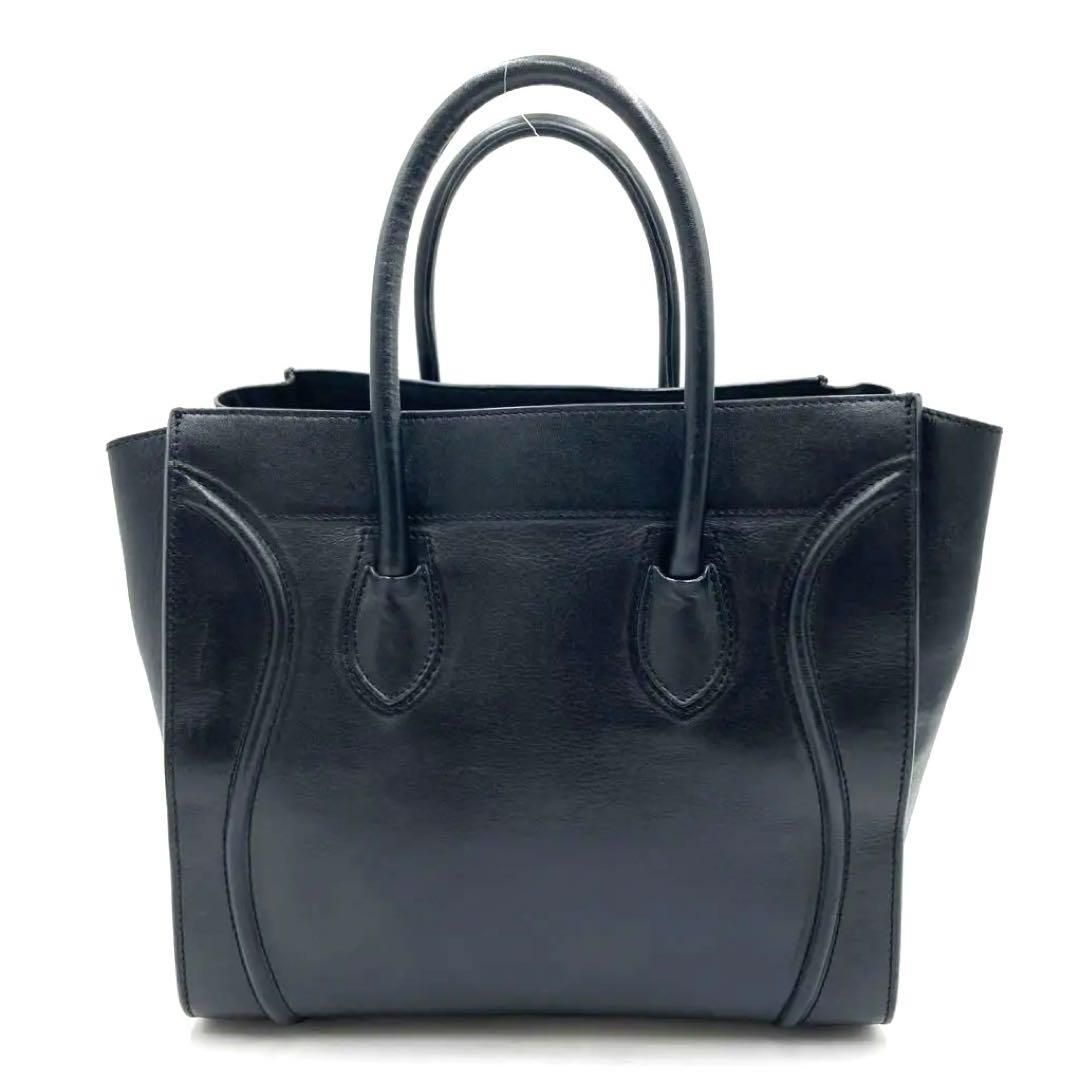 CELINE セリーヌ ラゲージファントム ブラック レザー トートバッグ