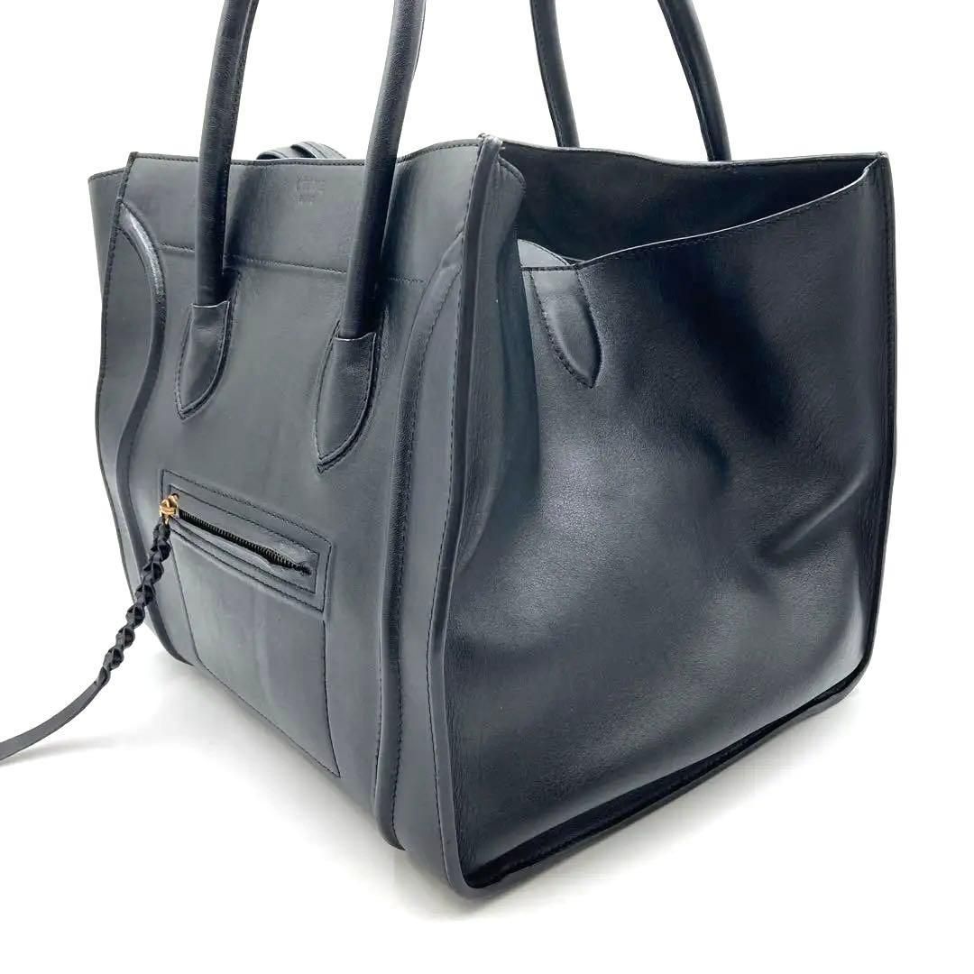 CELINE セリーヌ ラゲージファントム ブラック レザー トートバッグ