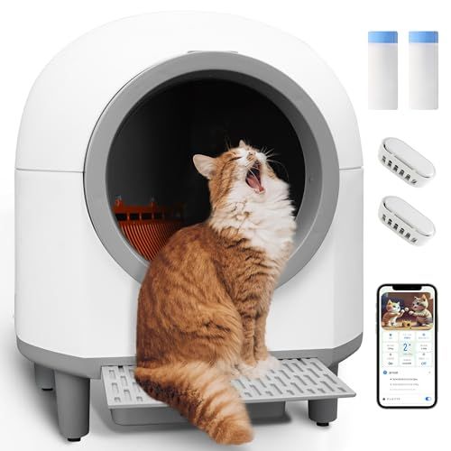 猫 トイレ自動 新型アップグレード全自動猫用トイレ 多頭飼育 自動猫トイレ 大型 物理消臭 静音 猫自動トイレ 完全自動掃除 定期掃除 掃除簡単 飛散防止 お留守番 日本語説明書付き アプリ管理 遠隔操作 IOS Android対応