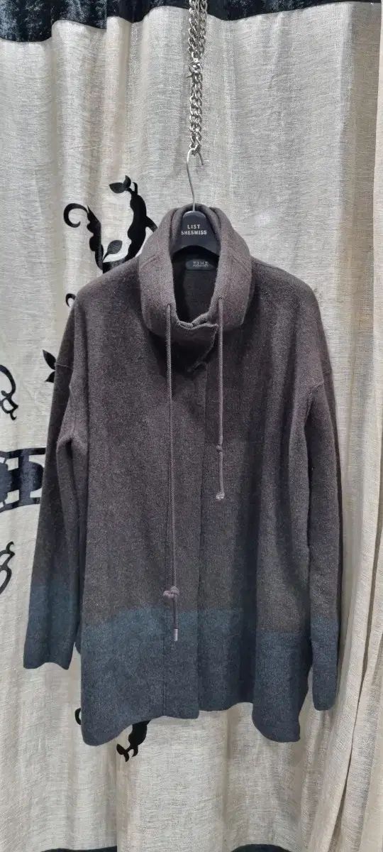 TIMEタイム ウール セーター ジップアップカーディガン