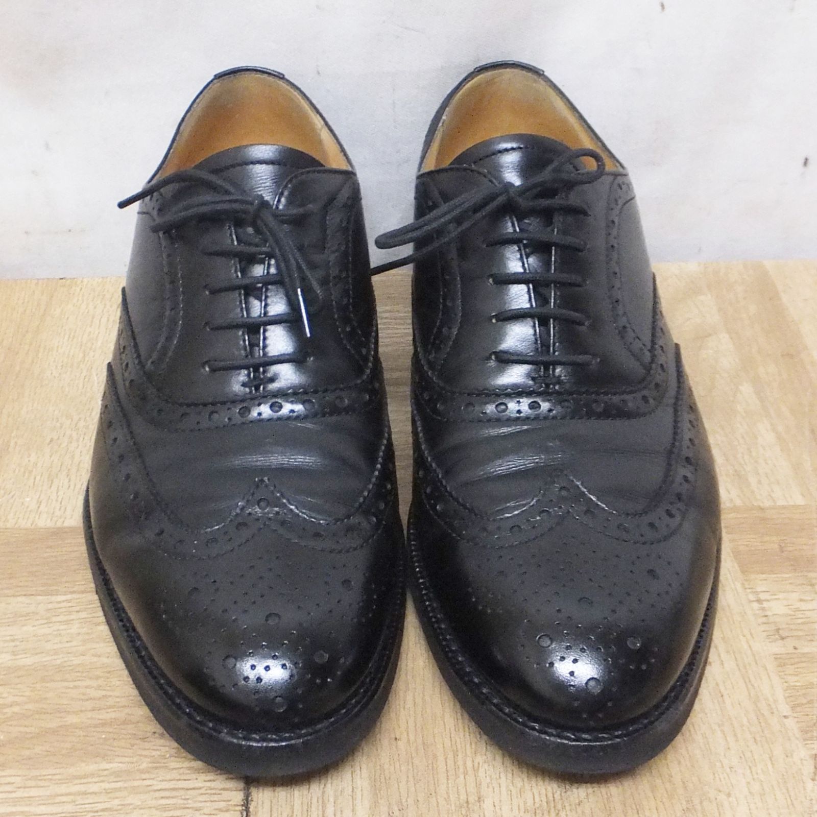 R565 定価34800円 Burberry バーバリー ウィングチップ 25cm レザーシューズ 10