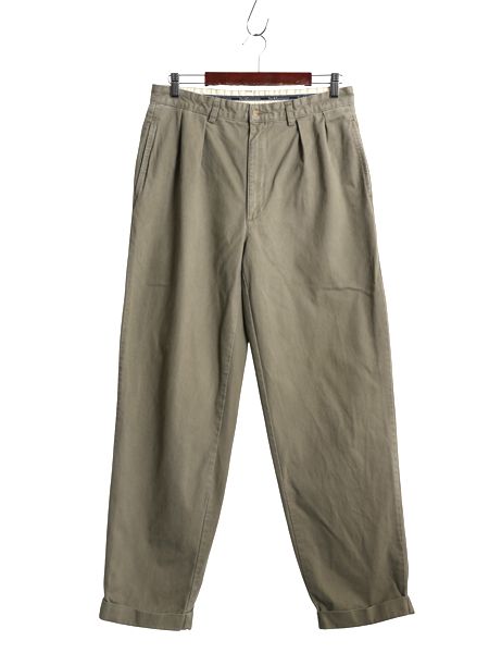 な ! 90 s ポロ ラルフローレン コットン チノ パンツ 実寸 32 31 古着 スラックス チノパン ストレート ツータック 裾ダブル ポロチノ