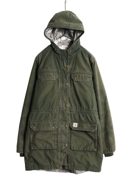 なクーポン配布中! US企画 カーハート フライバーグ コート レディース M 古着 ワーク パーカー ジャケット 中綿 キルティング ライナー モッズ ハーフ 廃盤