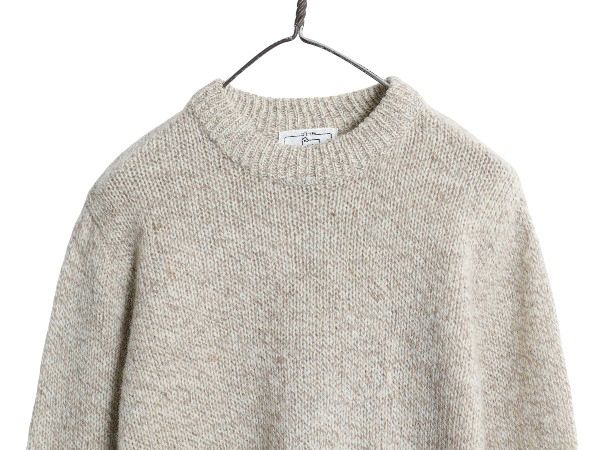 なクーポン配布中! 70s ウールリッチ ニット セーター レディース M 小さめ S 程 白タグ ヴィンテージ ウール 長袖ニット クルーネック 無地 ミドルゲージ