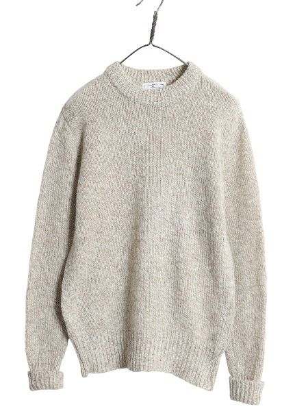 なクーポン配布中! 70s ウールリッチ ニット セーター レディース M 小さめ S 程 白タグ ヴィンテージ ウール 長袖ニット クルーネック 無地 ミドルゲージ