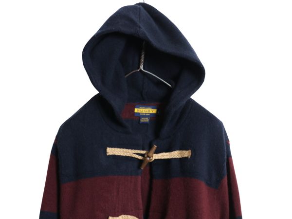 なクーポン配布中! ラグビー ラルフローレン ウール ニット ダッフル コート メンズ L ポロ ハーフコート ジャケット パーカー セーター ボーダー ツートン