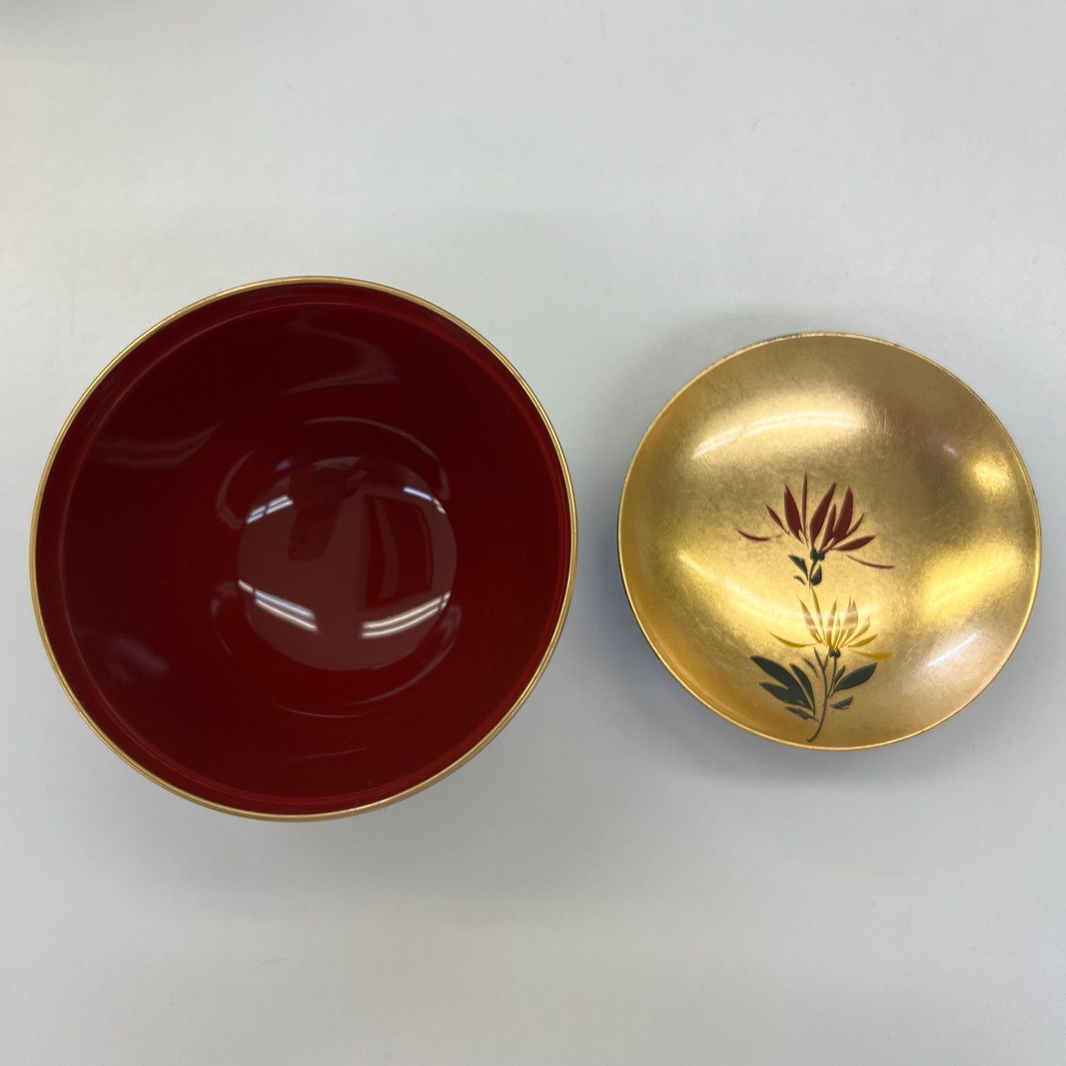 未使用品】山中塗 山中漆器 蓋付お椀 吸物椀揃 お椀 汁椀 金箔 季節の 