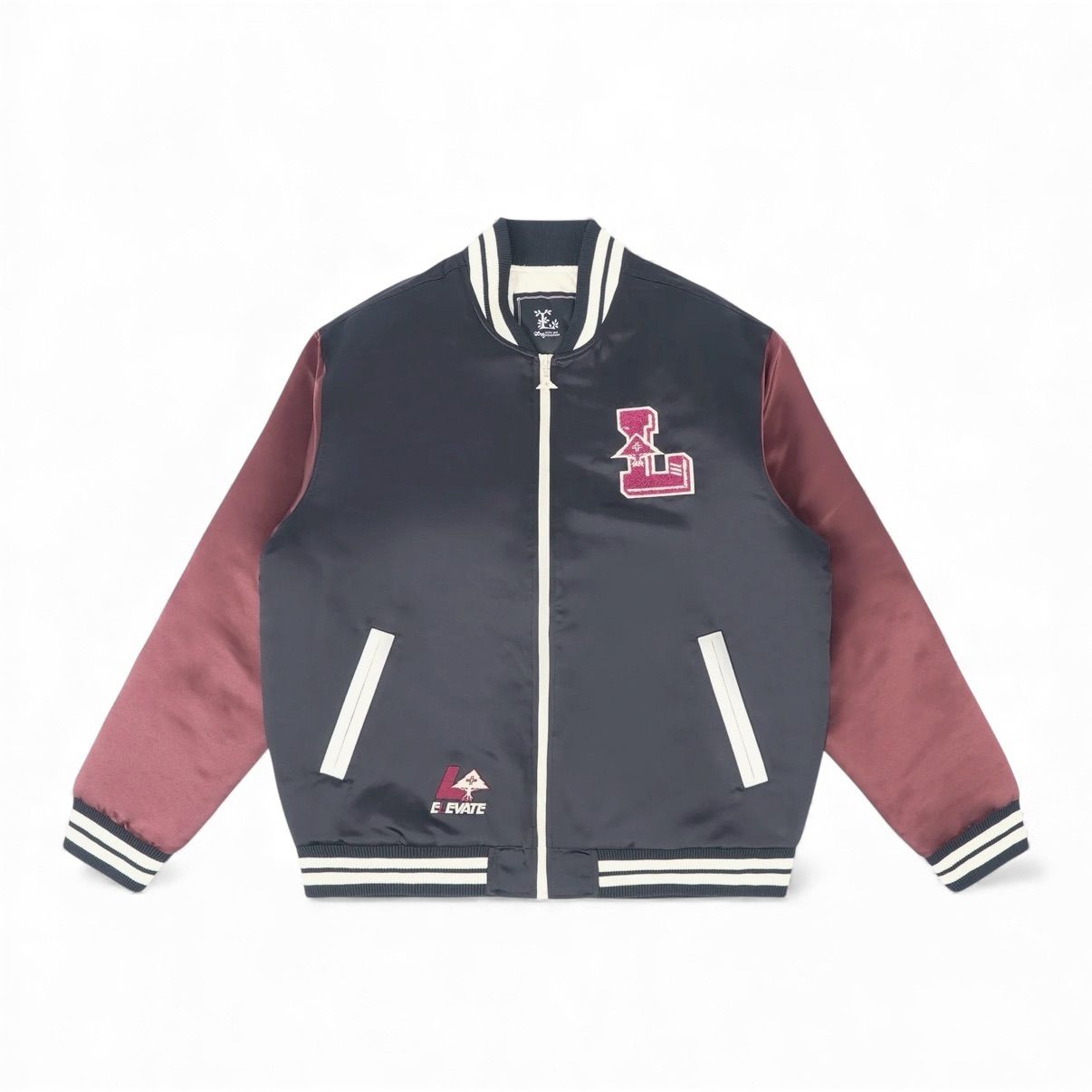 LRG LETTERMAN SATIN BOMBER l3wnmjkxx エルアールジー スタジャン