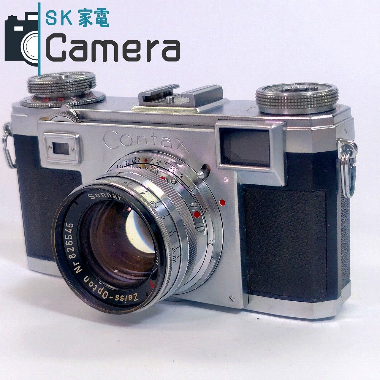 CONTAX IIa Zeiss-Opton Sonnar 50mm F2 T ZEISS IKON コンタックス ダイヤル 革ケース キャップ付