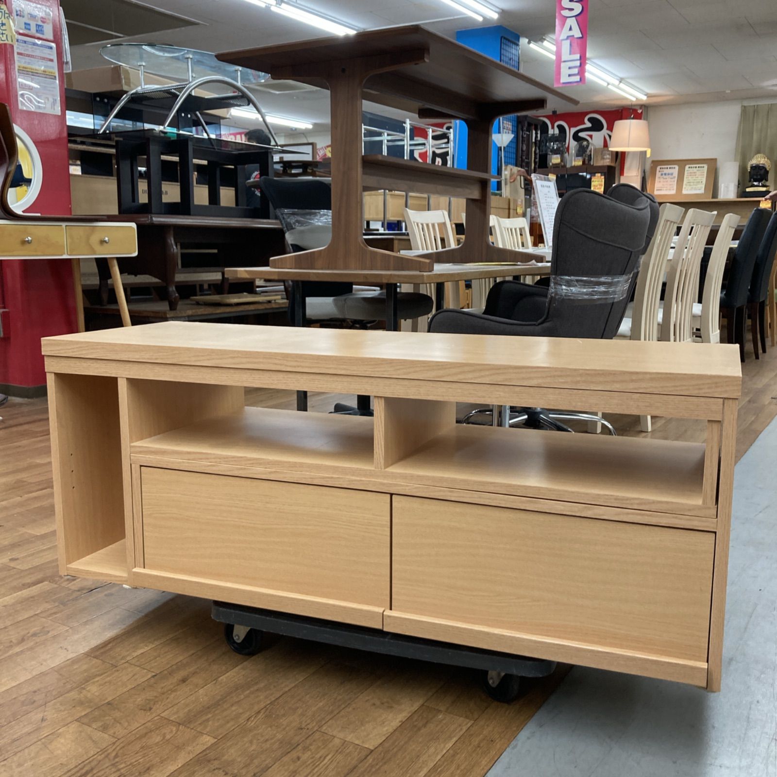 S 770 ホームテイスト 伸縮式テレビボード ローボード 幅118-212 cm