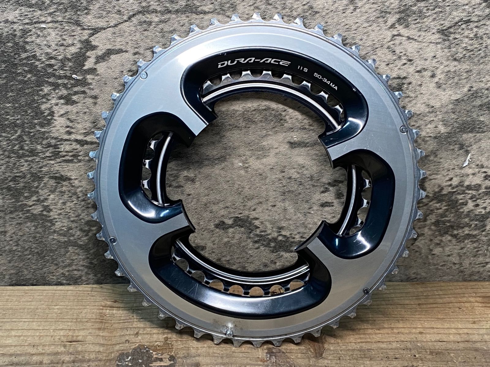 JM 838 シマノ SHIMANO デュラエース DURA ACE FC 9000 チェーンリング 50 34 T 歯の摩耗大の為
