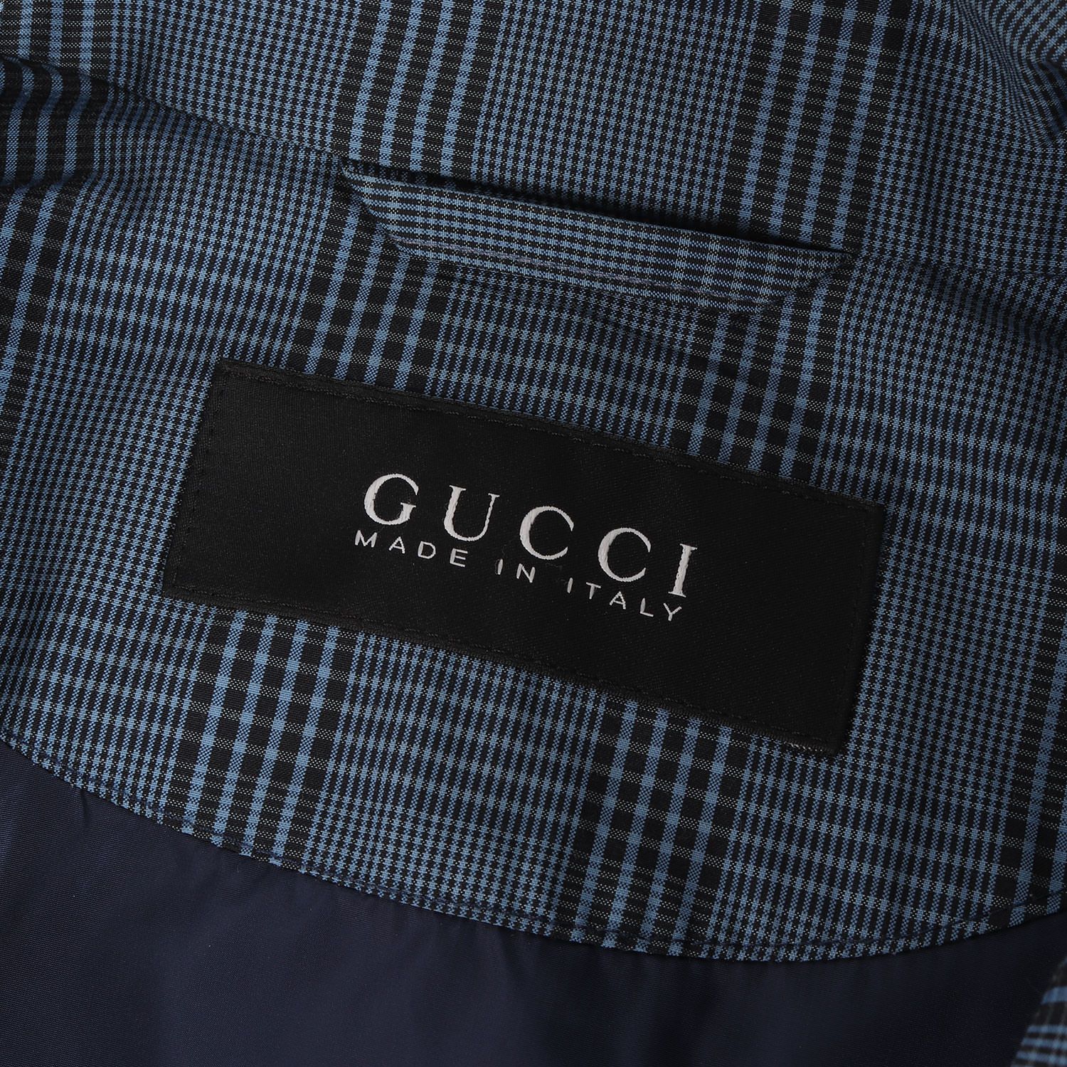 GUCCI グッチ ジャケット ブルー ブラック サイズ:44 | チェック ポリ