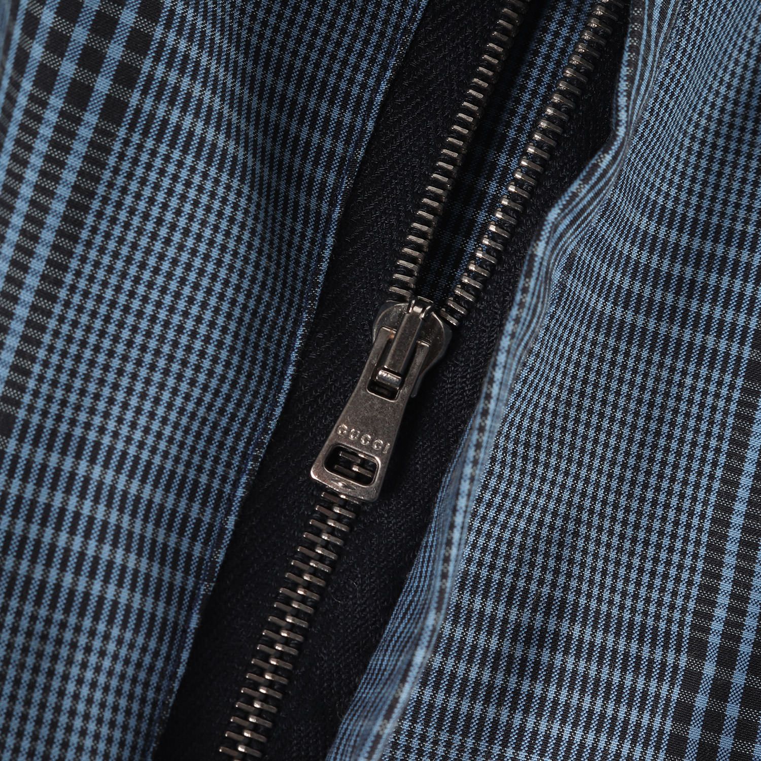 GUCCI グッチ ジャケット ブルー ブラック サイズ:44 | チェック ポリ