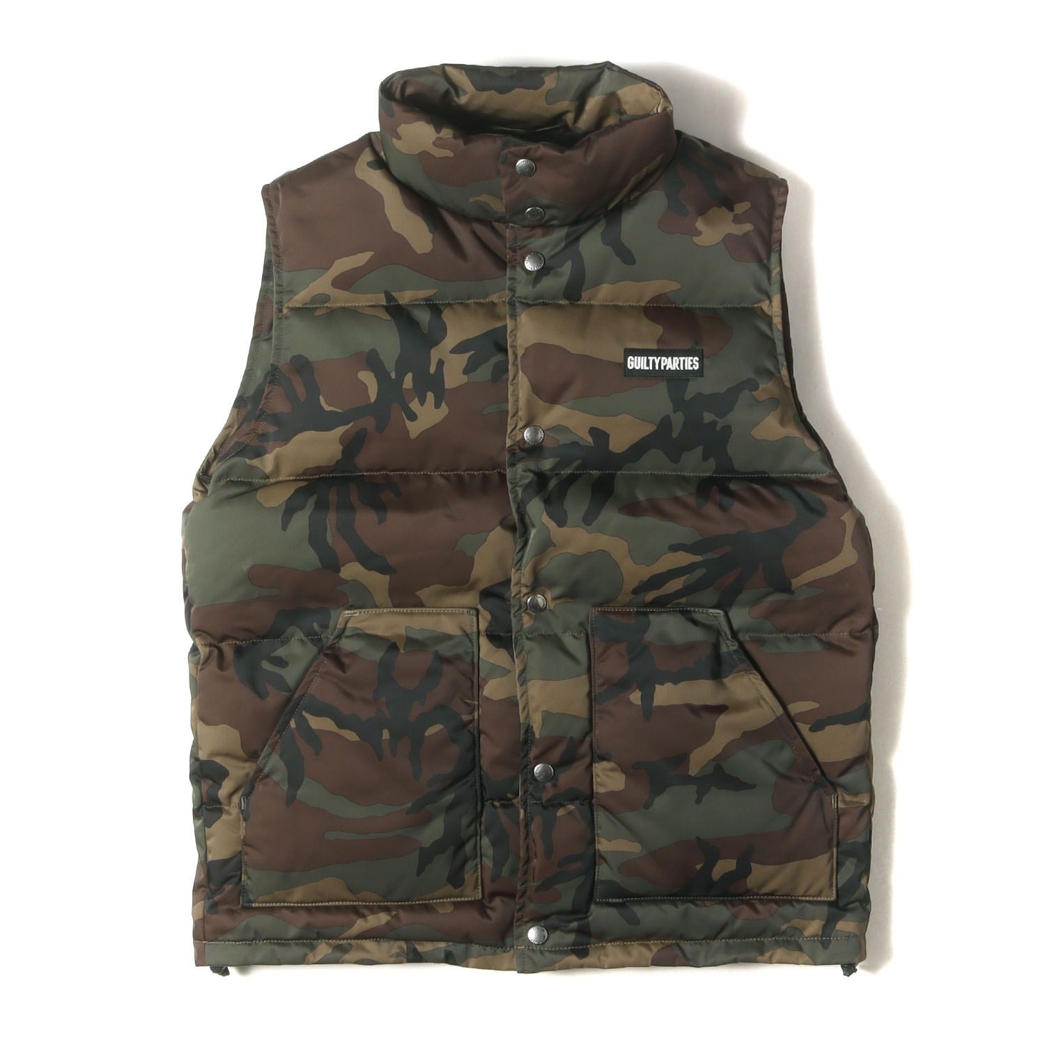 WACKO MARIA ワコマリア ベスト カーキ サイズ:L | カモフラージュ柄 スナップボタン ダウンベスト | 日本製 | アウター ジャケット ブルゾン 上着 迷彩【メンズ】【中古】【美品】【K4628】 美品】WACKO MARIA ワコマリア ベスト カーキ サイズ:L