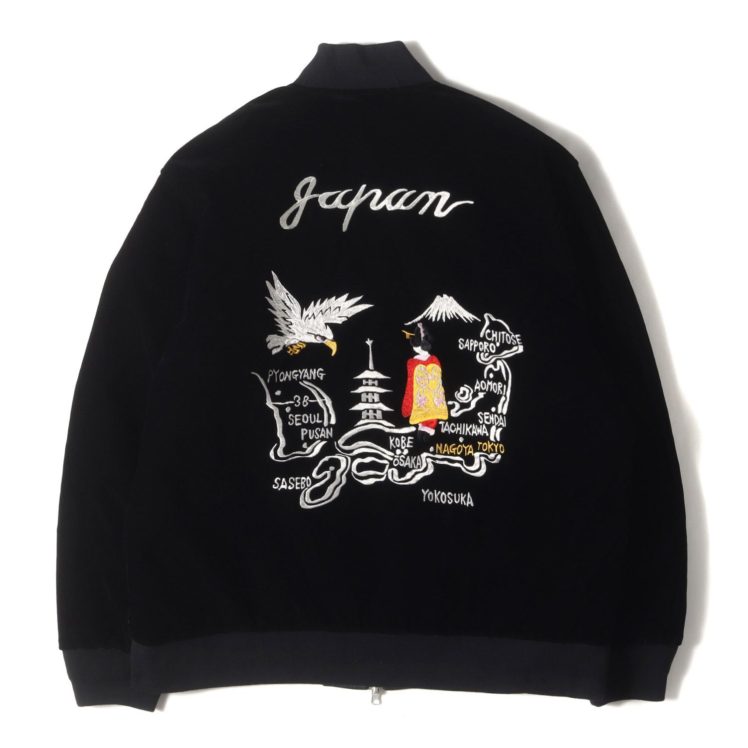 TAION タイオン ジャケット ブラック 黒 サイズ L ジャパン 虎刺繍 リバーシブル スカジャン ダウンジャケット アウター ブルゾン 上着 メンズ