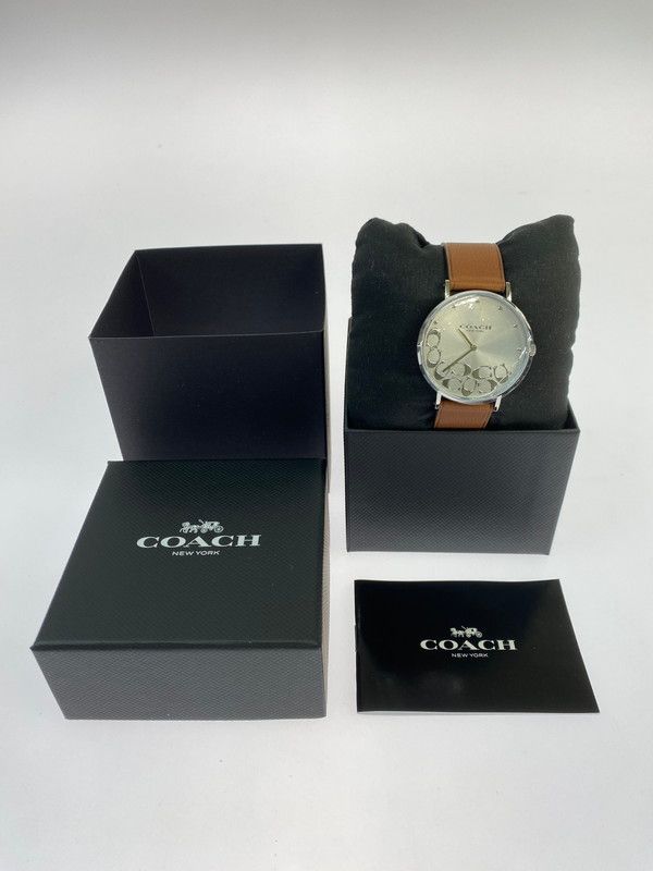 COACH コーチ 2215 LEATHER BAND LOGO アナログ クォーツ腕時計 198-251108-AS-36-min