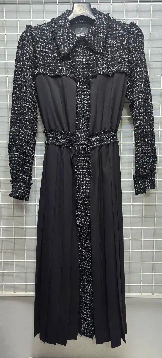 LANVIN ランバン ツイード ウエストゴム ロング丈ワンピース